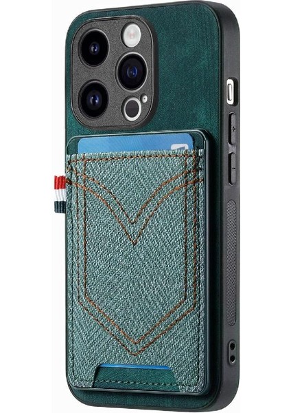 IPhone 14 Için Kılıf Pro Max Manyetik Araç Montaj Crad Yuvası Kot Cep (Yurt Dışından)