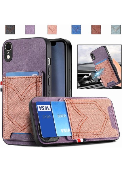 IPhone Xr Manyetik Araç Montaj Crad Yuvası Kot Cep Tasarımı (Yurt Dışından)