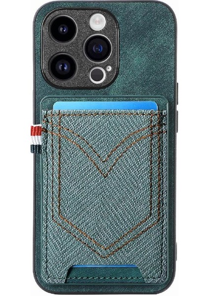 IPhone 15 Için Kılıf Pro Crad Yuvası Manyetik Araç Montaj Kot Cep Tasarımı (Yurt Dışından) indirimleri