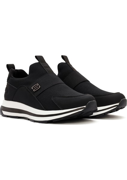 Erkek Siyah Kalın Tabanlı Kumaş Sneaker 24WFD69016F