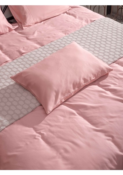 Pamuk Saten Yastık Kılıfı Dahil Lastikli Çarşaf Seti Tek Kişilik 100x200 Pembe