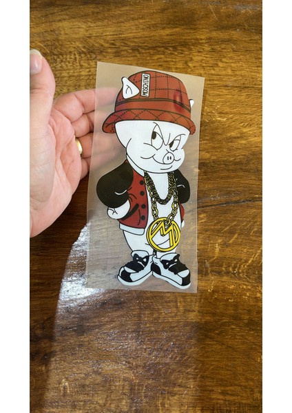 19X9 cm Ütü Ile Yapışan Domuzcuk Transfer Baskı Arma