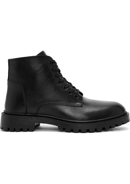 Erkek Siyah Fermuarlı Deri Casual Bot 24WFD680018
