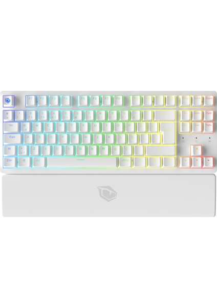 Rapid Pro Tkl Monster Tactile Red Switch 80 M Tıklama Kablolu Mekanik Rgb Oyuncu Klavyesi (Beyaz)