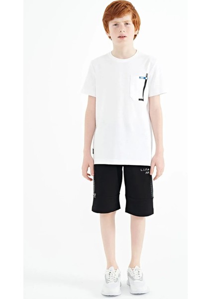 Tommy Life Beyaz Cep Detaylı O Yaka Standart Kalıp Erkek Çocuk T-Shirt - 11120 fiyatları