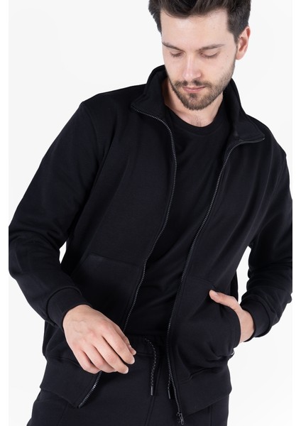 Owl 9150 Diagonel Fermuarlı Sweatshirt