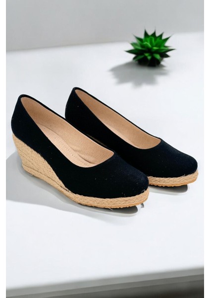 Yd Shoes 7cm Dolgu Topuk Keten Espadril