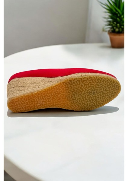 7cm Dolgu Topuk Keten Espadril