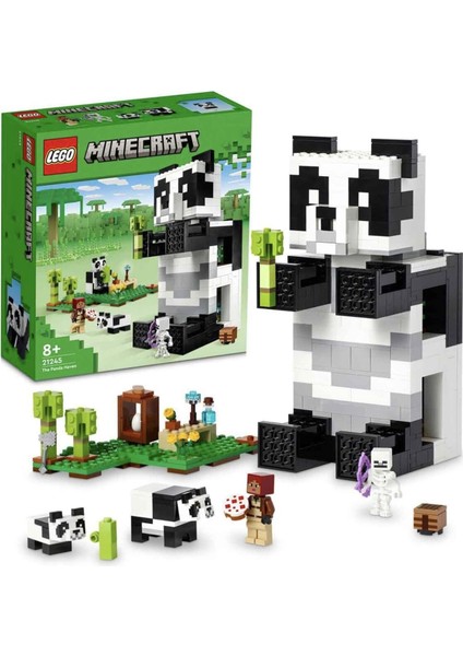 Minecraft® Panda Barınağı 21245-8 Yaş ve Üzeri Çocuklar Için Panda Gibi Görünen ve Hareket Eden Oyuncak Yapım Seti (553 Parça) Alithestereo