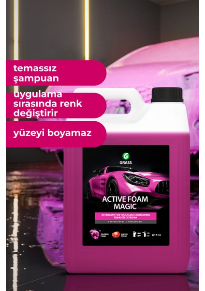 Active Foam Magıc 6kg Renkli Köpük Fırçasız Oto Yıkama Şampuanı