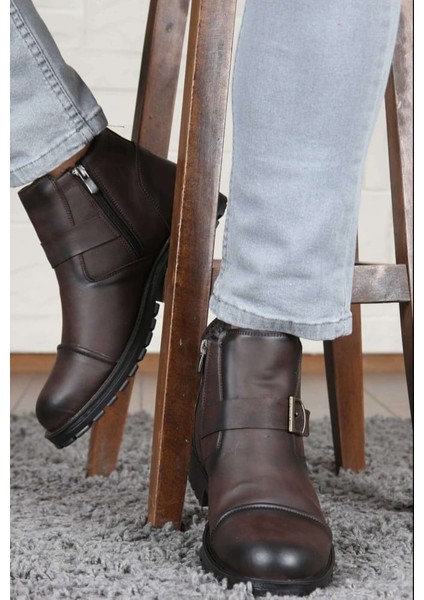 Erkek Kışlık Kürklü Fermuarlı Bot