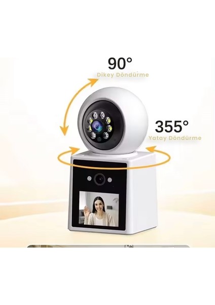 Çift Lensli 6mp, Wi-Fi Panorama Bebek Kamerası - Video Görüşme, Iç Mekan Mini Kamera, Renkli Gece Görüşü modelleri