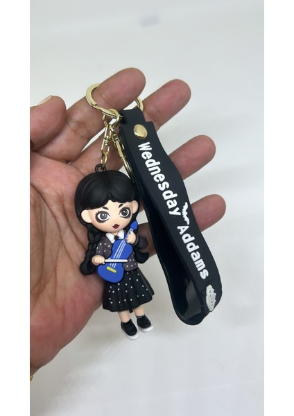 By Semra Wednesday Addams Figür Slikon Anahtarlık ve Çanta Aksesuarı