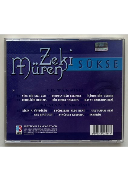 Zeki Müren Sükse CD (Orjnal Dönem Baskı Cd)