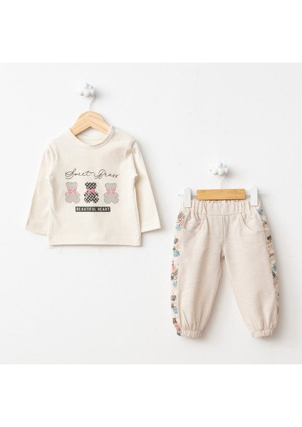Baby Fou Gül Baskı Montlu Takım