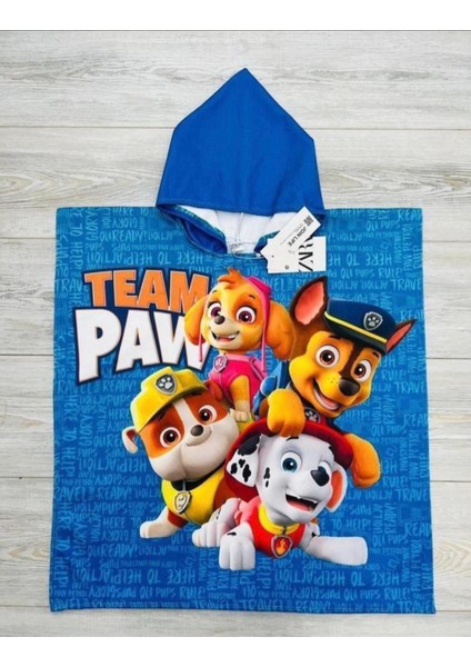 Erkek Çocuk Paw Team Baskılı Panço Havlu 1441