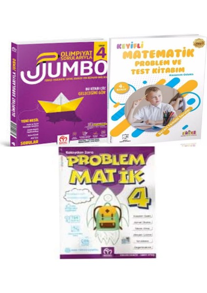 Model Eğitim Yayıncılık 4.sınıf Olimpiyat Sorularıyla Jumbo Soru Bankası+Matematik Test Kitabım ve Problematik Kolaydan Zora