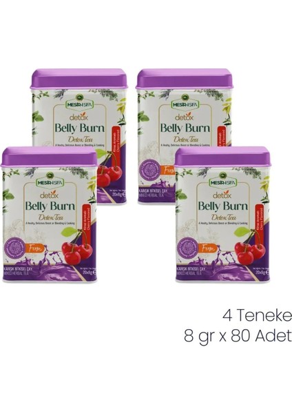 Belly Burn Detox Çayı 8gr 20'li 4'lü Kutu Doğal Detoks Tea