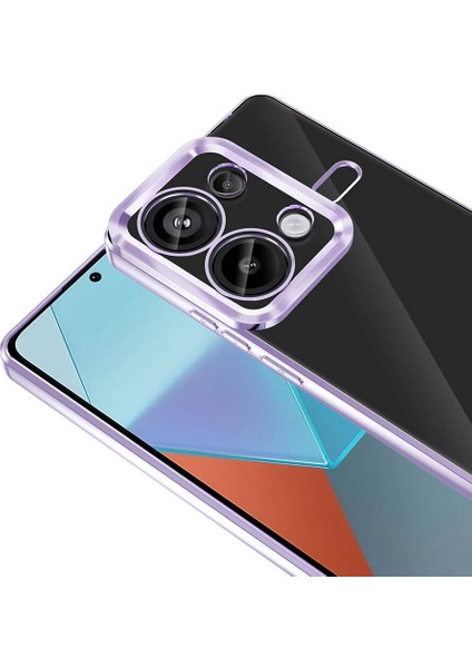 Xiaomi Redmi Note 13 Pro 4g Kılıf Kamera Korumalı Logo Gösteren Omega Kapak-Rose Gold