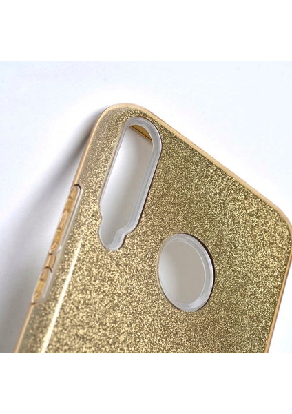 Huawei P40 Lite E Kılıf Shining Silikon-Gold