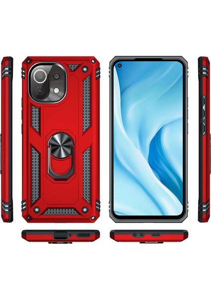 Xiaomi Mi 11 Lite Kılıf Vega Kapak-Kırmızı