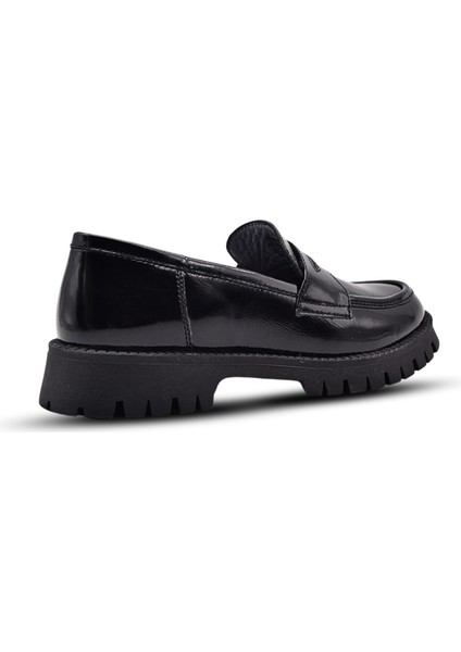 Kids A More Vintage Deri Loafer Kız Çocuk Okul Ayakkabısı Siyah Rugan fiyatları