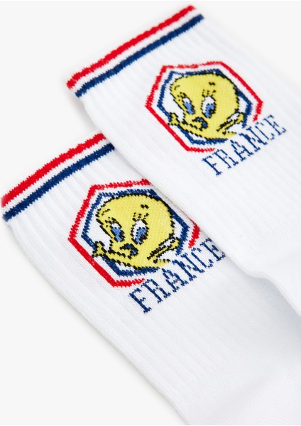 Tweety Soket Çorap Lisanslı Işlemeli