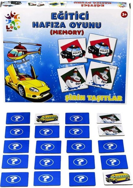 Kornea Store Laço Puzzle LC023 Eğitici Hafıza Oyunu Sevimli Taşıtlar