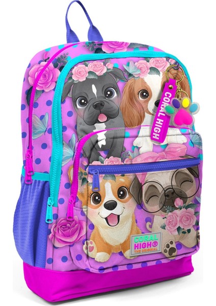 Kids Pembe Köpek Desenli Okul Sırt Çantası T23750