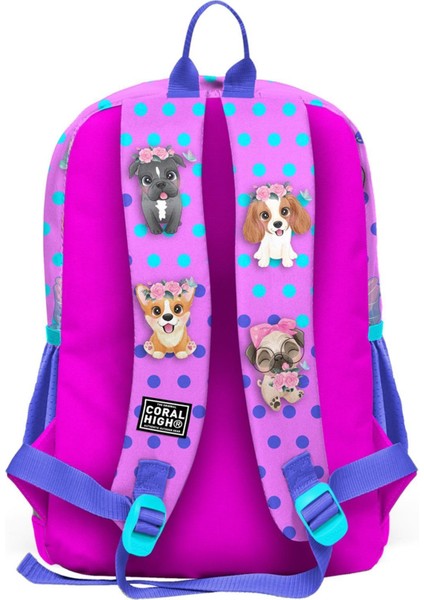 Kids Pembe Köpek Desenli Okul Sırt Çantası T23750
