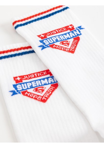 Superman Soket Çorap Lisanslı Pamuk Karışımlı modelleri