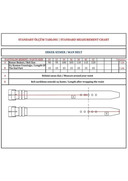 Erkek Suni Deri Klasik Kemer