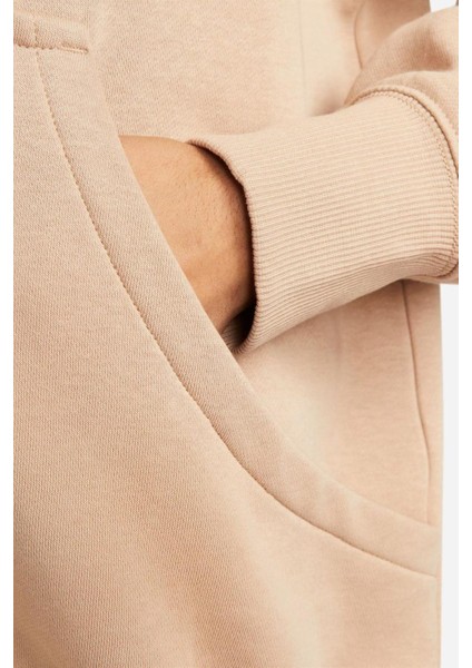 Sportswear Phoenix Fleece Oversized Hoodie Full Zip Bol Kesim Kapüşonlu Kadın Sweatshirt Bej modelleri