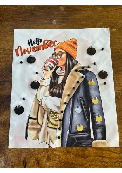 Noncuklu Kahve Içe Kız Arma Dikiş Aplike 23X19 cm