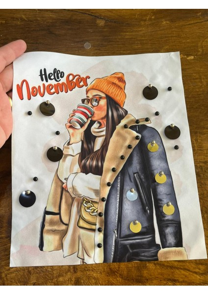 Noncuklu Kahve Içe Kız Arma Dikiş Aplike 23X19 cm fiyatları