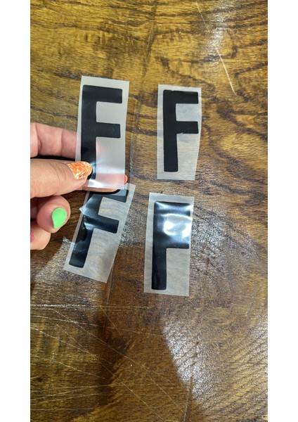4 Adet Ütü Ile Yapışan F Harfi Transfer Baskı Arma 6x3 cm
