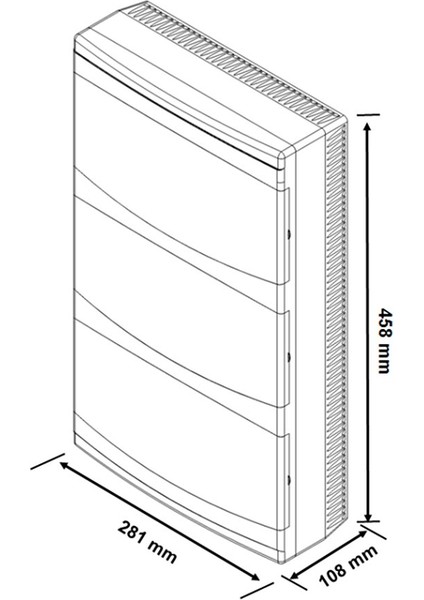 36'lı Sıva Üstü Sigorta Kutusu (Hf) Beyaz 281 x 108 x 458 mm BR-812