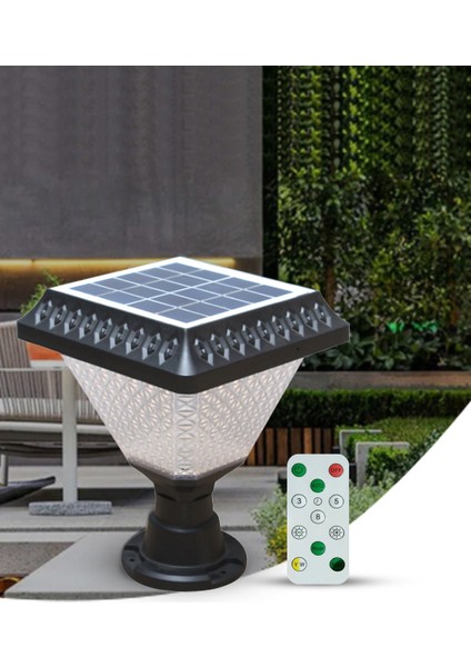 Hero Led 50W Kumandalı Solar Set Üstü Bahçe Armatürü IP65 Beyaz + Günışığı + 4000K + RGB Renk