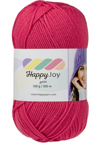 Kürkçü Han Happy Joy 100GR 300M El Örgü Ipi Koyu Pembe HJ104