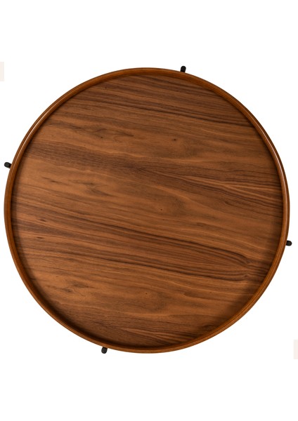 Harmonia Yuvarlak Orta Sehpa - 60 cm - Ceviz Tabla / Siyah Meşe Raf / Siyah Metal Ayak modelleri