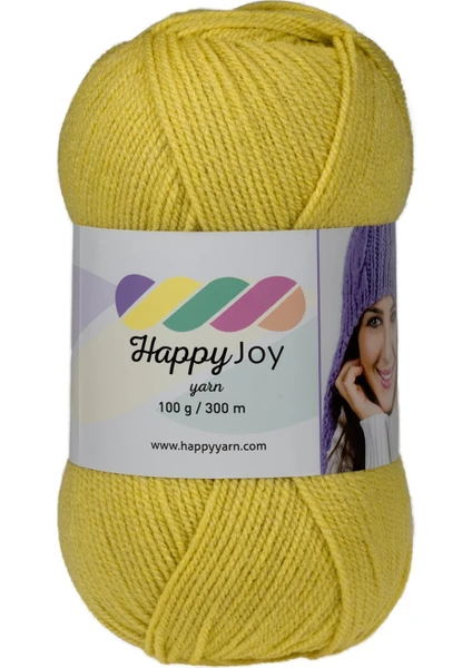 Kürkçü Han Happy Joy 100GR 300M El Örgü Ipi Sarı HJ084