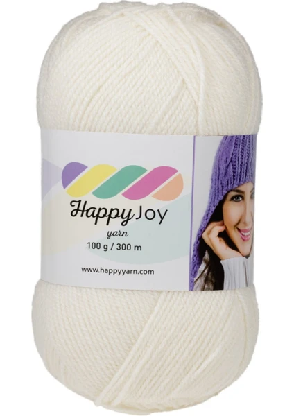 Kürkçü Han Happy Joy 100GR 300M El Örgü Ipi Krem HJ067