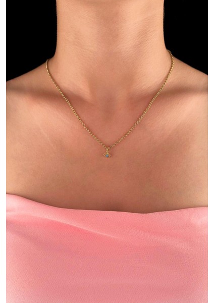 14 Ayar Altın Halka Doch Zincir Kirpik Uçlu Kolye modelleri