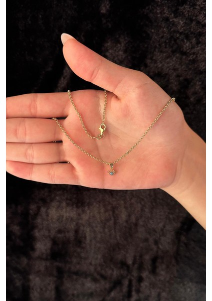 14 Ayar Altın Halka Doch Zincir Kirpik Uçlu Kolye fırsatları