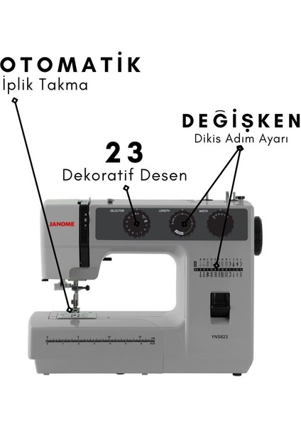 Janome YN5823 Dikiş Makinesi Ev Tipi (Özel Seri)