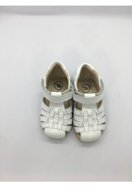 602 Ortopedik Unisex Ilk Adım Deri Sandalet - Beyaz fırsatları