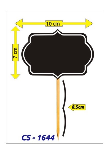 CYS-1644 Ahşap Saplamalı Pvc Yaz Sil Reyon Fiyat Etiketi 7X10 cm 10'lu Paket