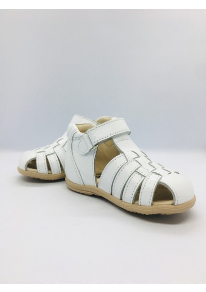 602 Ortopedik Unisex Ilk Adım Deri Sandalet - Beyaz modelleri