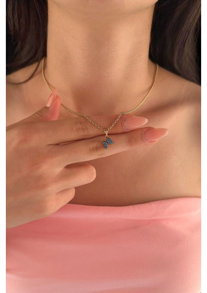 14 Ayar Altın Halka Doch Zincir Firuze Taşlı Kelebek Kolye fiyatları