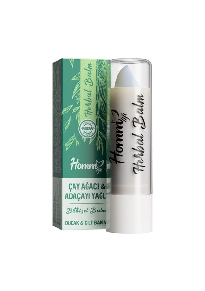 Çay Ağacı ve Adaçayı Yağlı Herbal Lip Balm 5 ml